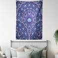 thumbnail image 4 of Navy Blue Tapestry, Circular and Floral alike Oriental Style Patterned Design Artwork, Wall Hanging for Bedroom Living Room Dorm Decor, 40W X 60L Inches, Navy Blue White and Blue, by Ambesonne, 4 of 5