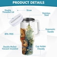 thumbnail image 5 of Bear Christmas Trees Scarf 40 oz Tumbler Insulated&nbsp;Travel Mug Leak Proof Water Bottles Glasses Fits in Car Cup Holder, 5 of 8