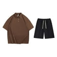 thumbnail image 4 of NTACZA 2 Pieces Shorts Set Men Short Sleeve Active Shirt Shorts Tracksuits Collared Mens Elastic Waist Sweatsuits 3XL, 4 of 8