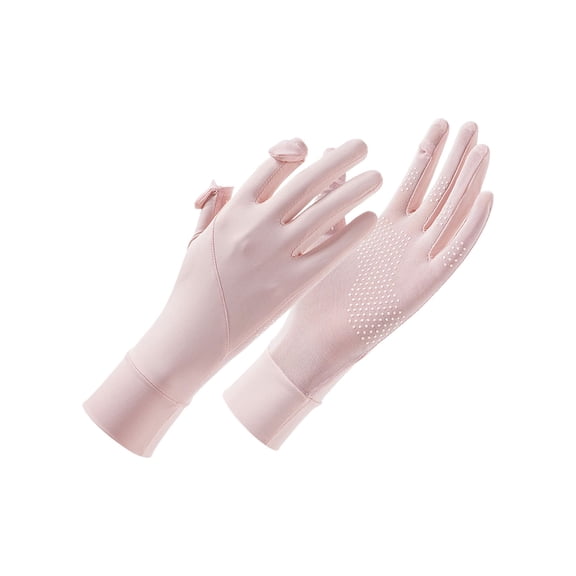 Ice Silk Sunscreen Gloves for Women UV Protection Breathable Driving Gloves for Outdoor Travel