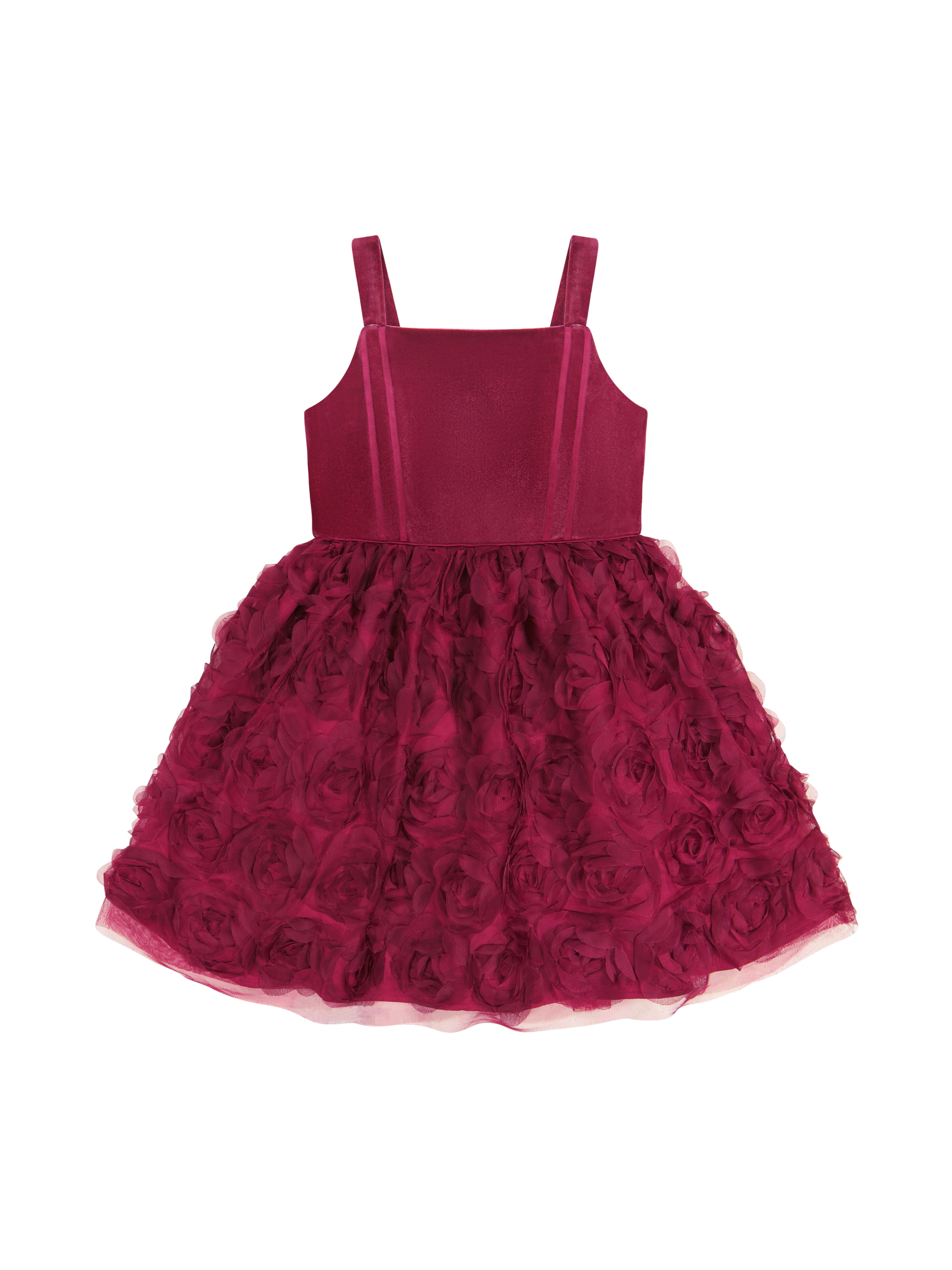 Kensie Girl Velvet Glitter Rosette Tank Dress, Sizes 4-16