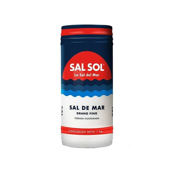 Sal de mar Sal Sol grano fino yodada fluorurada 1 kg