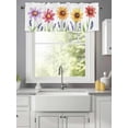 thumbnail image 3 of Curtain Valance for Windows,Spring Colorful Flower Lavender on White Kitchen Valances Rod Pocket Short Curtains,Green Leaves Window Treatment Panel for Bedroom Bathroom 54x18in, 3 of 9