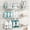 Silver-6pc, variant on 6-Pack Adhesive Shower Caddy, No Drilling Metal Bathroom Shelf, Pink