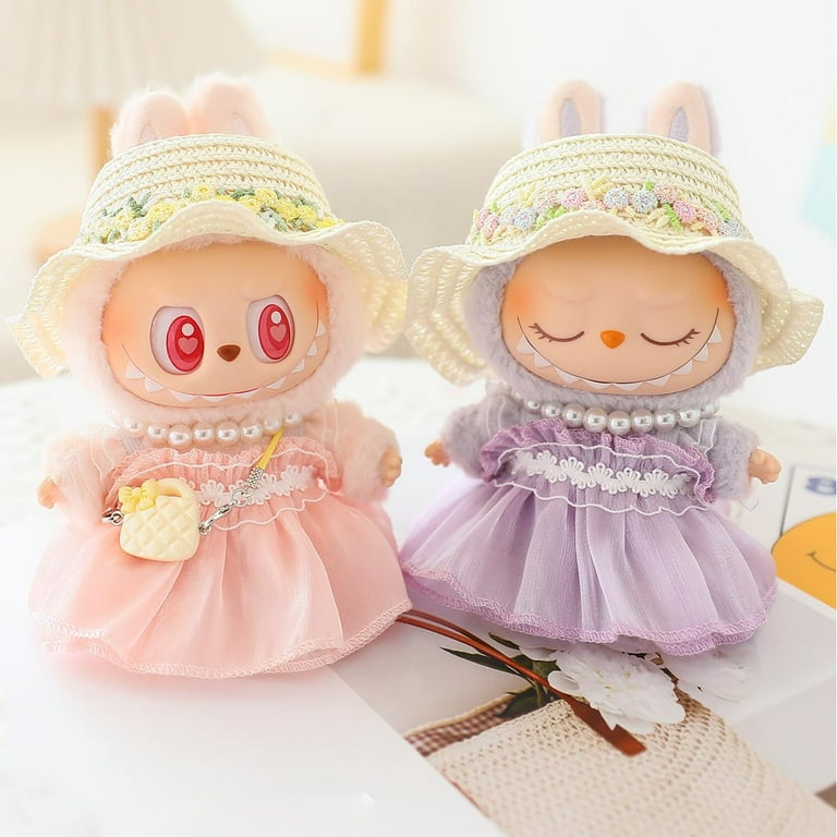 Handmade Doll Clothes for Labubu  5-Piece Dress Set Compatible with Labubu  Dolls  Include Pink Dress, Hat, Shoes and Accessories - Walmart.com