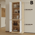 thumbnail image 5 of RichYa 71"H Tall Entryway Bookcase with Doors,Storage Cabinet with 5 Tier Bookshelves for Living Room,Entryway,Wood, 5 of 10