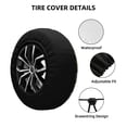 thumbnail image 2 of Saiise Flamants Roses et Feuilles de Palmier Imprimé Housse de Pneu en Cuir Imperméable, Protecteur de Roue Durable pour Jeep Wrangler, RV, SUV, Camion, et Remorques de Voyage-17 Pouces, 2 of 6