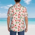thumbnail image 6 of Xecao Strawberry And Flowers print Hawaiian shirt - a stylish short-sleeve button-down for men, perfect for casual beach and tropical outings., 6 of 9