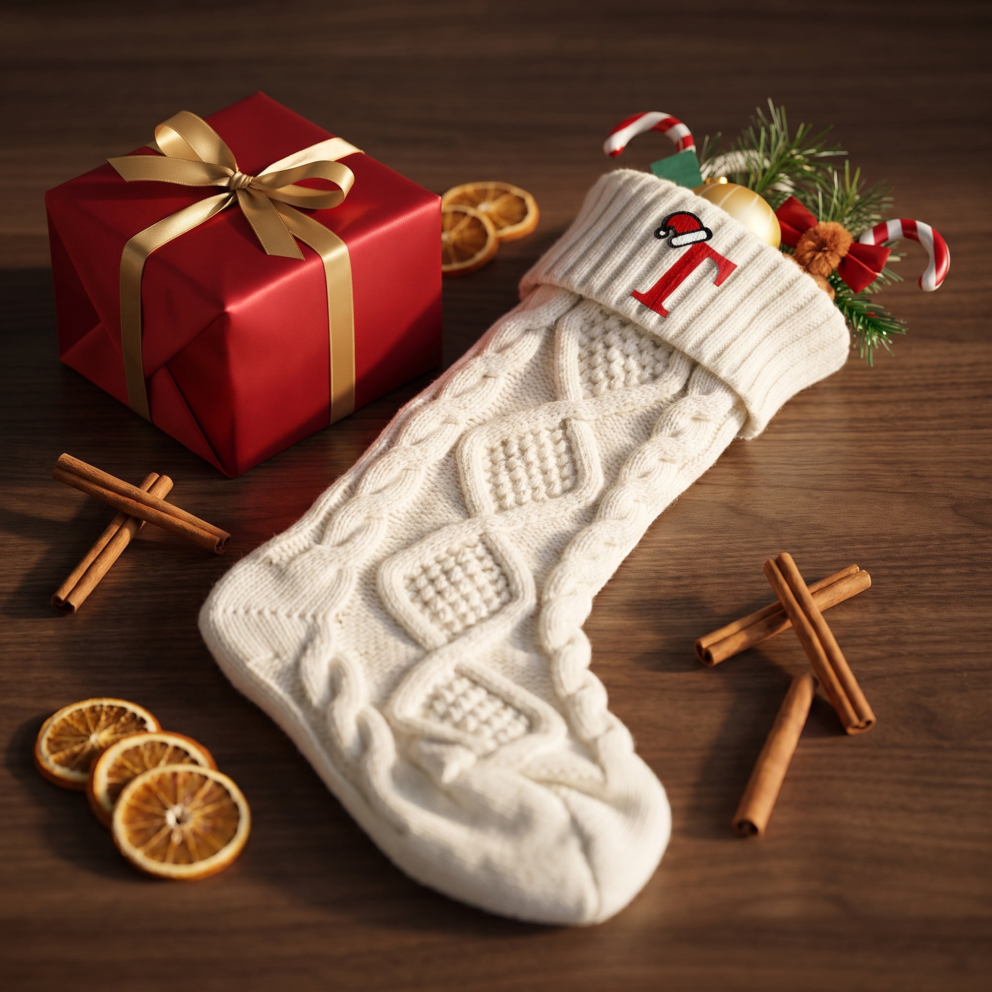 Unique Bargains Canine Bone Christmas Stocking Luxury Puppy Holiday Keepsake Sack Letter T 17"