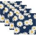 thumbnail image 5 of GZHJMY Floral Daisy Pattern Napkins Reusable Washable Cloth Napkins Set of 4, Soft Comfortable Dinner Napkins for Family Weddings Holiday Party 20 X 20 Inch Washcloths, 5 of 7