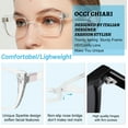 thumbnail image 4 of OCCI CHIARI Big Reading Glasses Women +5.00 Stylish Square Reader 1.0 1.5 2.0 2.5 3.0 3.5 4.0 5.0 6.0 Transparent, 4 of 6