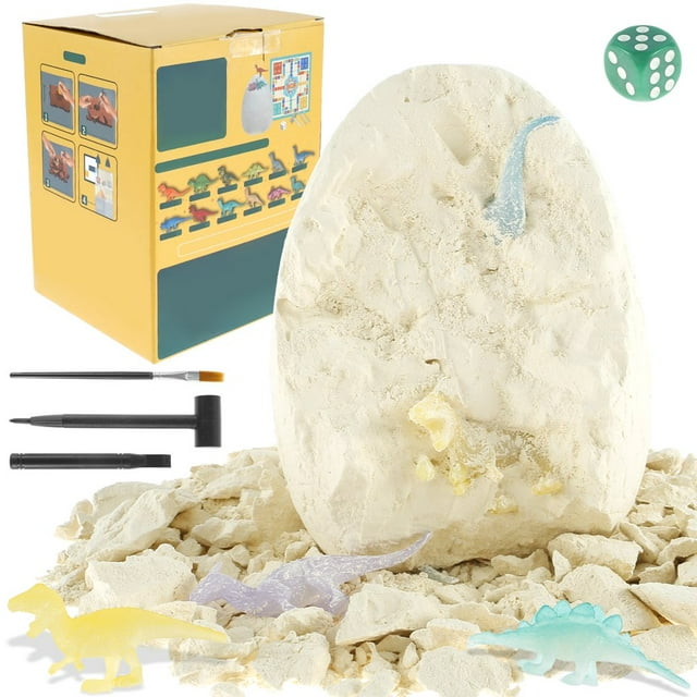 1Set Dinosaur Egg w/12 Dinosaur Toys Educative Dinosaur Excavation Kit Interactive Dinosaur Egg Dig Kit