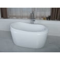 thumbnail image 2 of Kingston Brass VTRS523030 52-Inch Acrylic Oval Single Slipper Freestanding Tub with Drain and Integrated Seat in Glossy White, 2 of 8