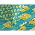 thumbnail image 4 of Ambesonne Ice Cream Quilted Bedspread Set 3 Pcs, Lemon Flavor Face, King Size, Teal Yellow, 4 of 5