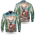 thumbnail image 3 of Merry Christmas Santa Reindeer Antlers Boxer Sleigh Xmas Winter Holiday All Over Print 3D Baseball Jacket Boxers Dog Lover Gifts Idea Bomber Jacket Softball - 00023, 3 of 6