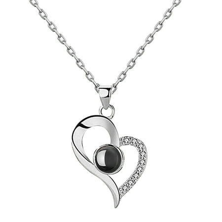 

Kayannuo Valentines Day Gifts Clearance 100 Languages I Love You Projection Letter Pendant Crystal Necklace Female