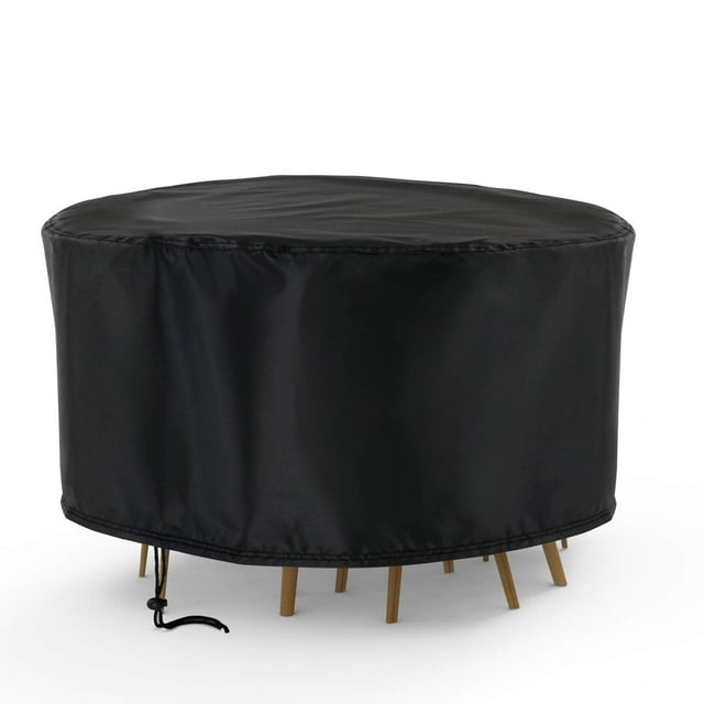 Onlyme Housse de Table et Chaises de Patio Ronde, Housses de Meubles Durables et Imperméables, 90 Pouces