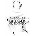 thumbnail image 1 of OK Boomer Apron, Monochromatic Style Meme Phrase Simple Design Modern Fun Typography, Unisex Kitchen Bib with Adjustable Neck for Cooking Gardening, Adult Size, Grey Charcoal Grey White, by Ambesonne, 1 of 4