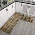 thumbnail image 2 of Kitchen Rules Kitchen Rugs Sets of 2, Boho Brown Vintage Farmhouse Home Kitchen Rugs and Mats, Washable Non Skid Absorbent Microfiber Kitchen Floor Decor Mat 17"x 47"+17"x 30", 2 of 6