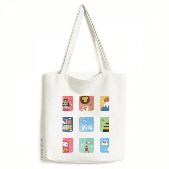 Local Japanese Travelling Culture Tote Canvas Bag Shopping Satchel Casual Handbag