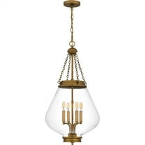 QP6803WS Quoizel Lighting Wallace - 4 Light Pendant-30.25 Inch Tall and 16 Inch Wide-Weathered Brass Finish