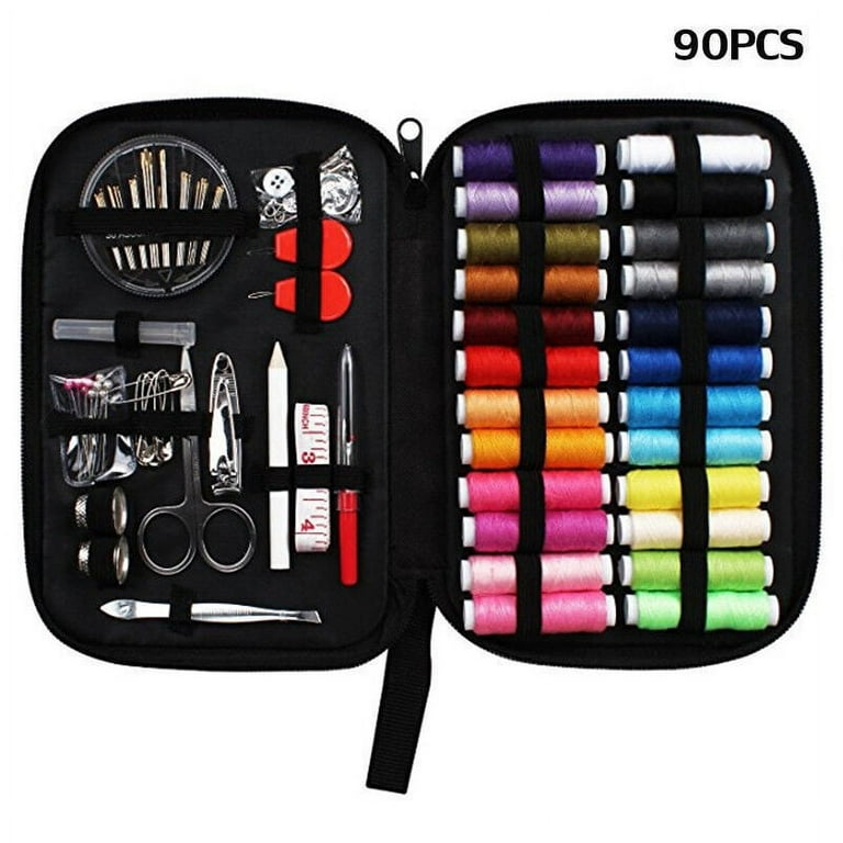 Miumaeov Sewing Kit 90PCS DIY Sewing Accessories Portable Mini Sewing Kit  for Beginner Traveler and Emergency Clothing Fixes Needle and Thread Kit  Products for Small Fixes Mini Travel Sewing Kit 