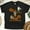 Black, variant on Cowboy Skeleton Halloween Shirt Spooky Graphic Tee with Pumpkins and Ghost, Ash, Size L