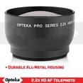 thumbnail image 2 of Opteka 52mm 2.2x High Definition AF Telephoto Lens for Canon, Fuji, Nikon, Panasonic and Sigma Threaded Lenses, 2 of 9
