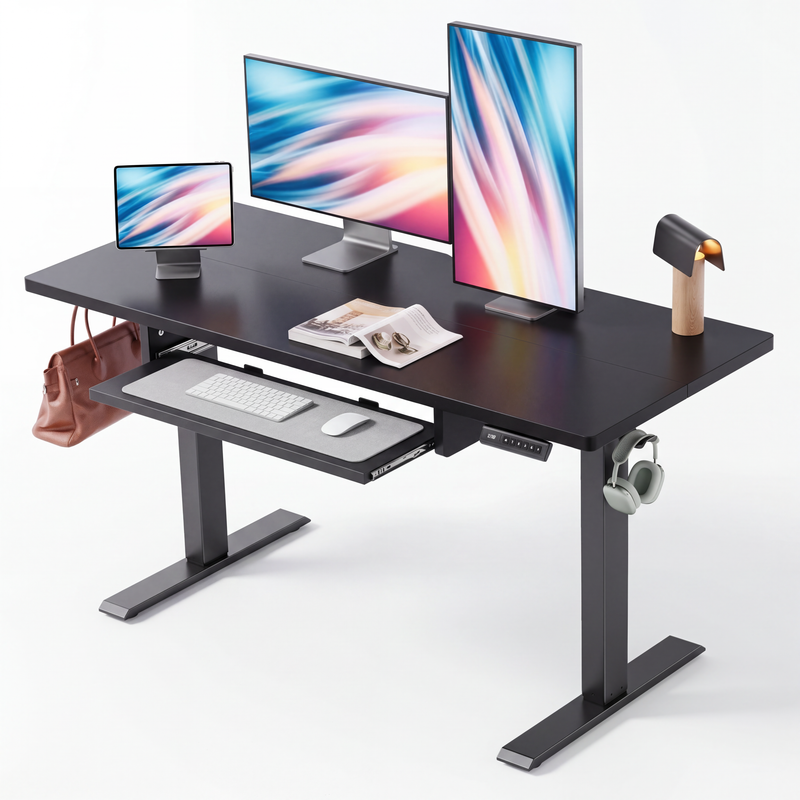 CHITOOMA 48" Electric Standing Desk with Keyboard Tray