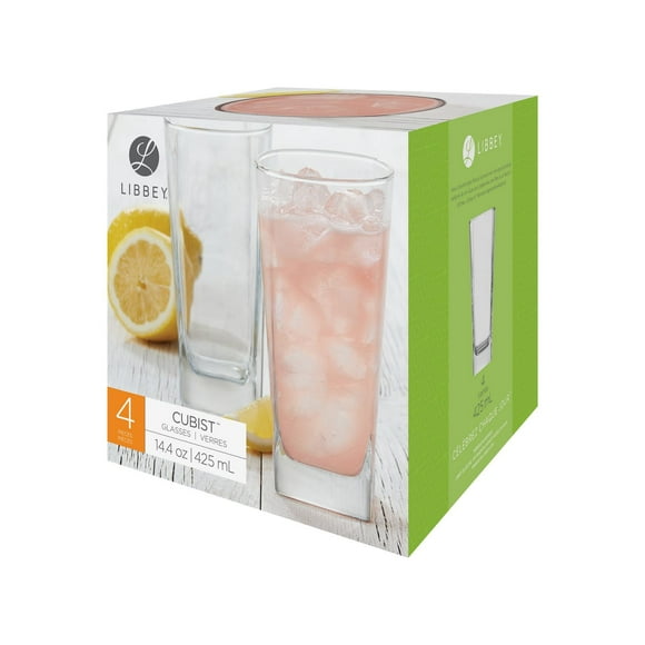 Libbey ensemble de verre Cubist Verres plus frais de 4 à 14 oz pour boissons froides