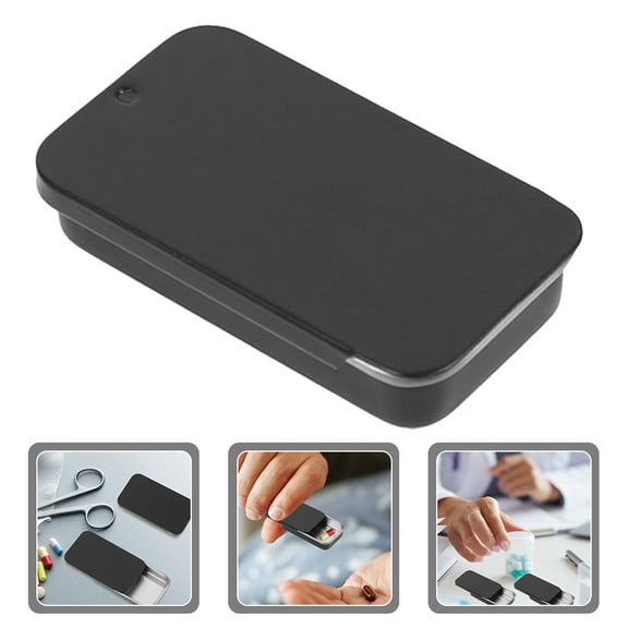 Uonlytech Black Tinplate Lip Balm Box Compact Organizer for Home Use 20Pcs