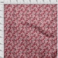thumbnail image 4 of oneOone Tissu Georgette Viscose Rouge Floral Rétro Fournitures de Courtepointe Imprimé Tissu de Couture au Mètre 42 Pouces de Large, 4 of 5
