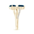 thumbnail image 3 of ANGARA Natural 1.6 ct London Blue Topaz Two-Stone Bypass Ring in 14K Yellow Gold for Women (Size-7x5mm) | November Birthstone, Anniversary, Jewelry Gift for Women | Natural London Blue Topaz Ring, 3 of 10