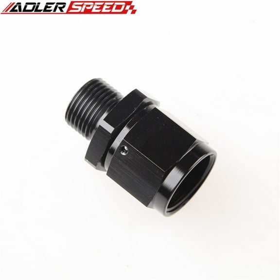 10AN AN-10 female to M18 x 1.5mm male fitting adapter, Black aluminum