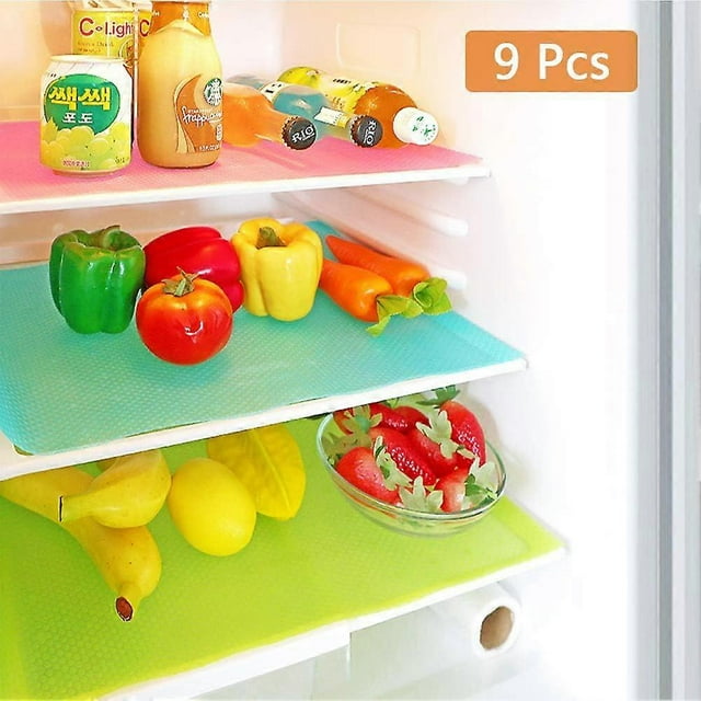 9 Fridge Mats Antibacterial Moisture Wick Mats And Odor Non-Slip,Washable And Cuttable 3 Fridge Mats- 29 X 45 Cm