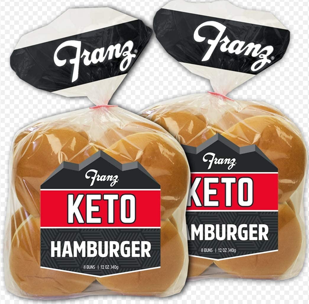 Keto Hamburger Buns (16ct) with Keto Lifestyle Guide, 12 Ounce (Pack of 2)