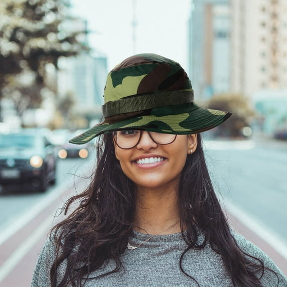 Supvox Military Style Camo Bucket Hat for Men Sun Protection with Adjustable Neck Strap