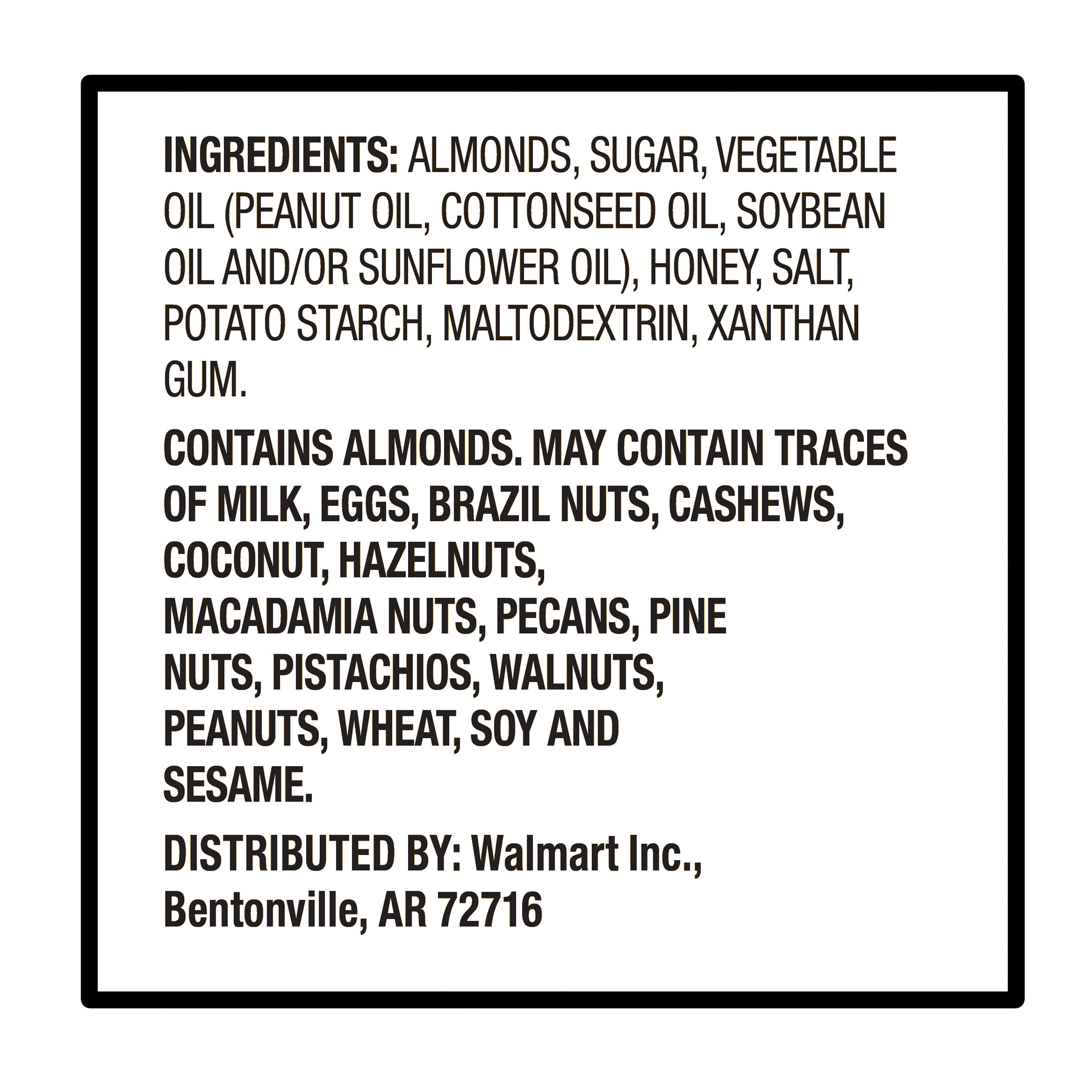 Great Value Honey Roasted Almonds, 14 oz