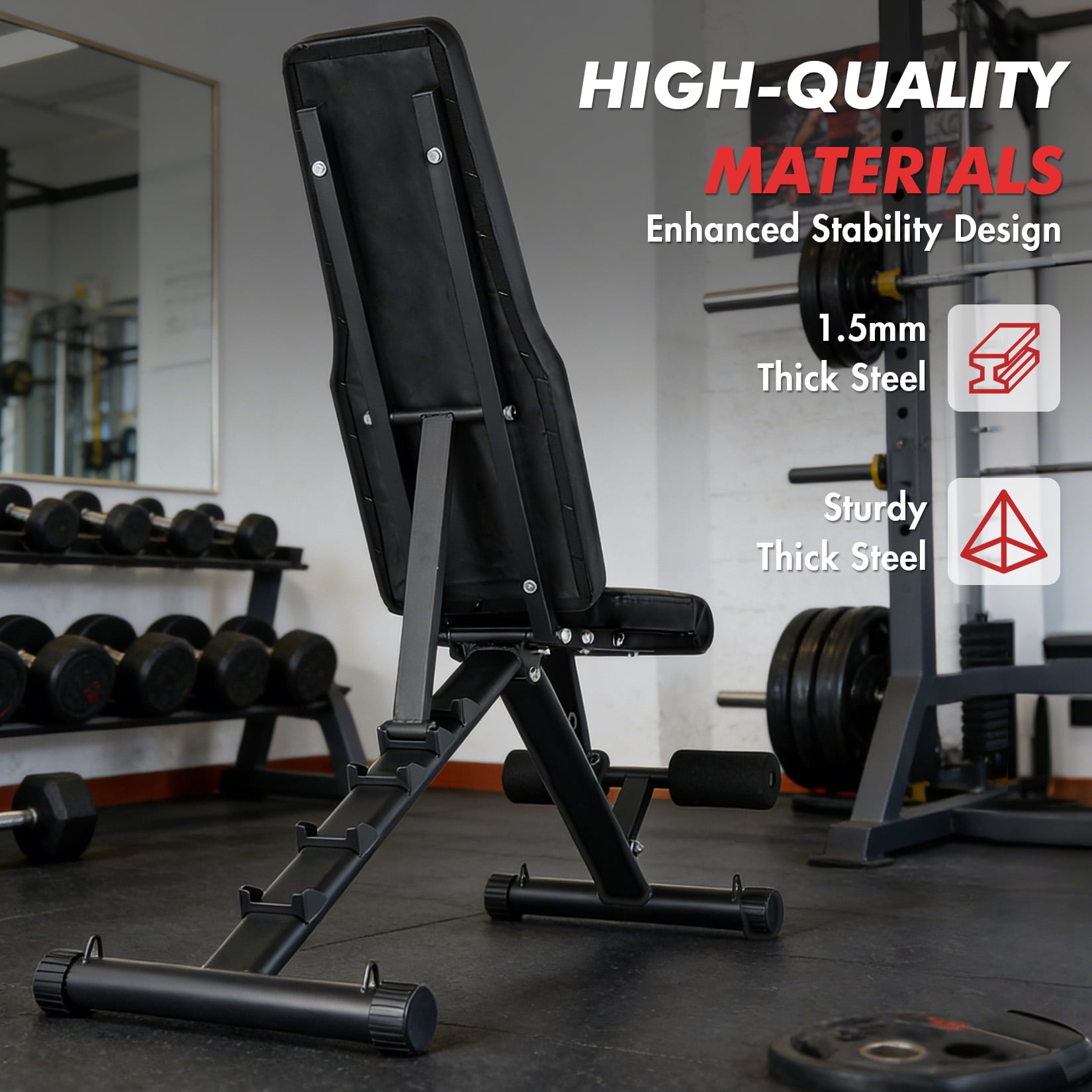 Adjustable Weight Bench for Home Gym, Foldable Workout Bench with Leg Developer & Preacher Pad, Incline Decline Bench Press for Full Body Strength Training