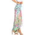 thumbnail image 4 of Sakkas Amaia Women's Maxi Floral Print Boho Summer Casual Long Wrap Skirt Cover-up - GM373-Multi - One Size, 4 of 5
