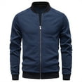 thumbnail image 2 of Xzbqbs Men Bomber Jacket Lightweight Casual Zip Up Slim Fit Coat Fashion Lightweight Stand Color Fall Jackets for Golf Running, 2 of 9