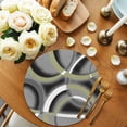 thumbnail image 3 of Round Placemats Set of 4 Sage Green Grey Geometric Circle Place Mats Washable Woven Placemat Modern Abstract Lines Circle Braided Table Mat for Kitchen Dining Table Party Home Decor 15 Inch, 3 of 8