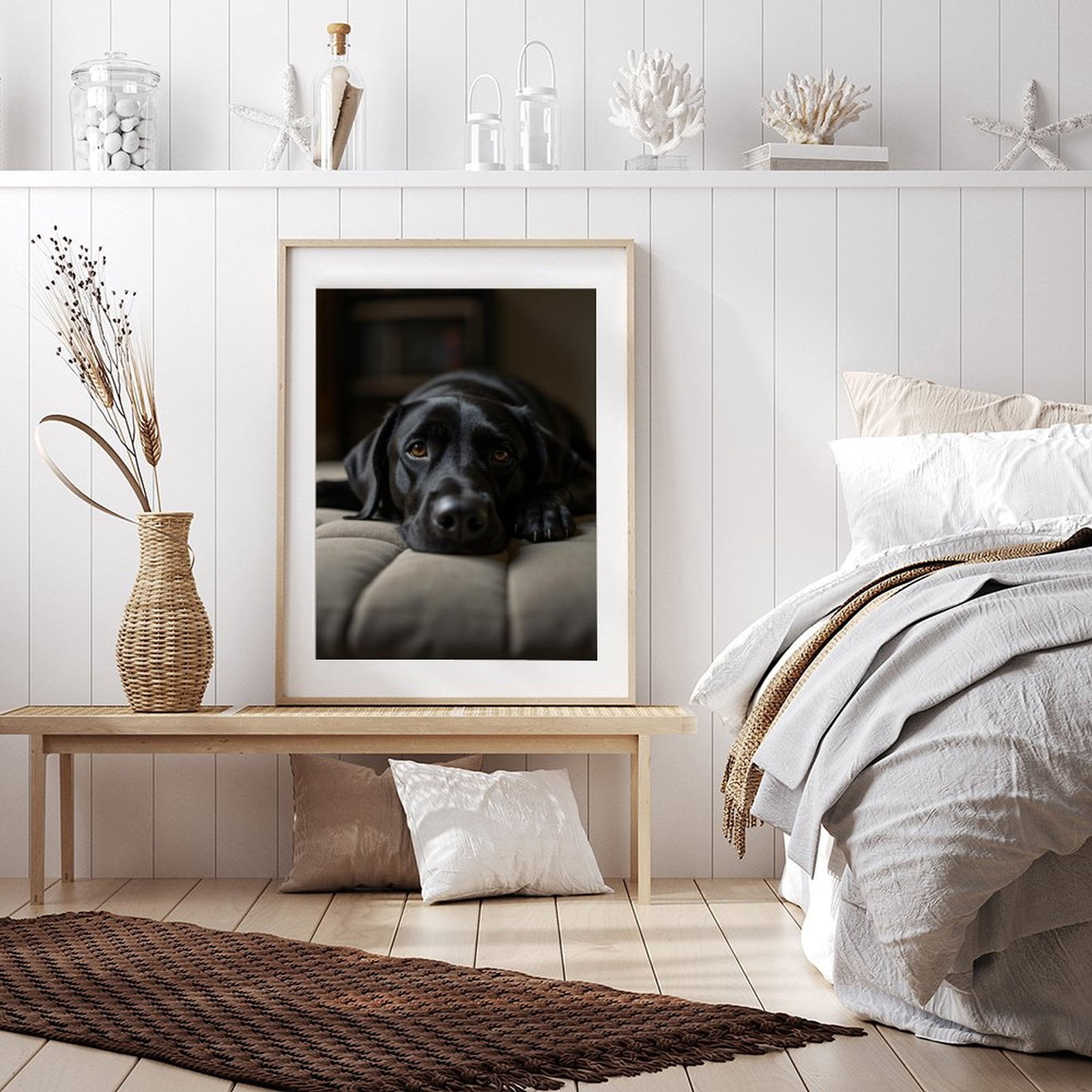 Diamond Art Kit for Adults, Black Labrador Dog Relaxing Diamond Painting for Adults Beginners, DIY Diamond Art Painting Kits, 5D Diamond Painting Crafts for Home Decor 12x16 Frameless