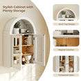 thumbnail image 2 of Flictozena Medicine Cabinet Wall Mount with Glass Door with Adjustable Shelves, Arched Wall Cabinet , Wood Cabinet for Laundry Room, Kitchen, Living Room & Toilet, White, 2 of 8