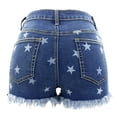 thumbnail image 6 of TAIAOJING Jean Shorts For Women High Waisted Sexy Star Print High Waist Jeans Button Pocket Slim Tassel Shorts Pants Casual Summer Shorts, 6 of 7