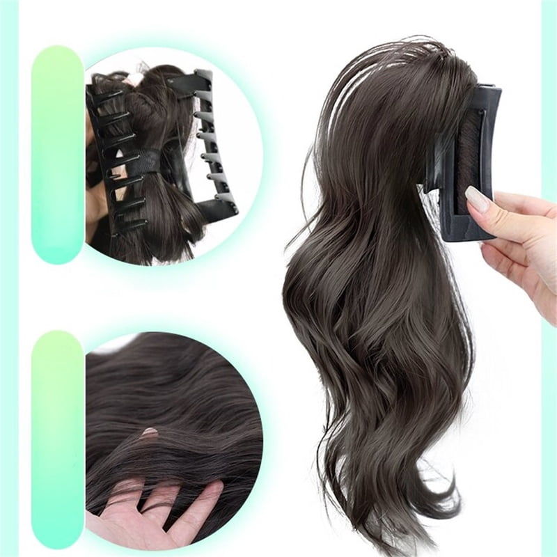 synthetic wig Y2K Hotties Girls Long Fluffy Curly High Ponytail Grab Wig Elegant Women Half Waterfall Clip-on Hair Extensions