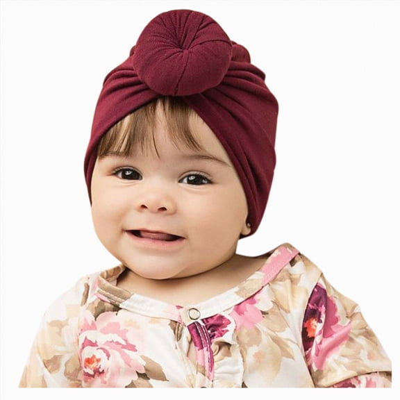 Splozh Newborn Hat Girl Preemie Hats Baby Bow Cap Warm Cotton Hospital Baby Beanie for Boy Girl Newborn Infant,Wine,One Size