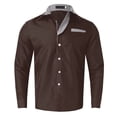 thumbnail image 1 of Men's Fashion Casual Long Sleeve Shirt - Solid Color Collar Button Design, Cotton Linen Blend for Work/Leisure, 1 of 3