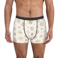 thumbnail image 1 of Fotbe gold Snowflake print Calzoncillos Tipo Boxer con Bolsa de Soporte Total para Hombre, X-Temp Fresco, Transpirable y de Secado Rápido-Small, 1 of 5