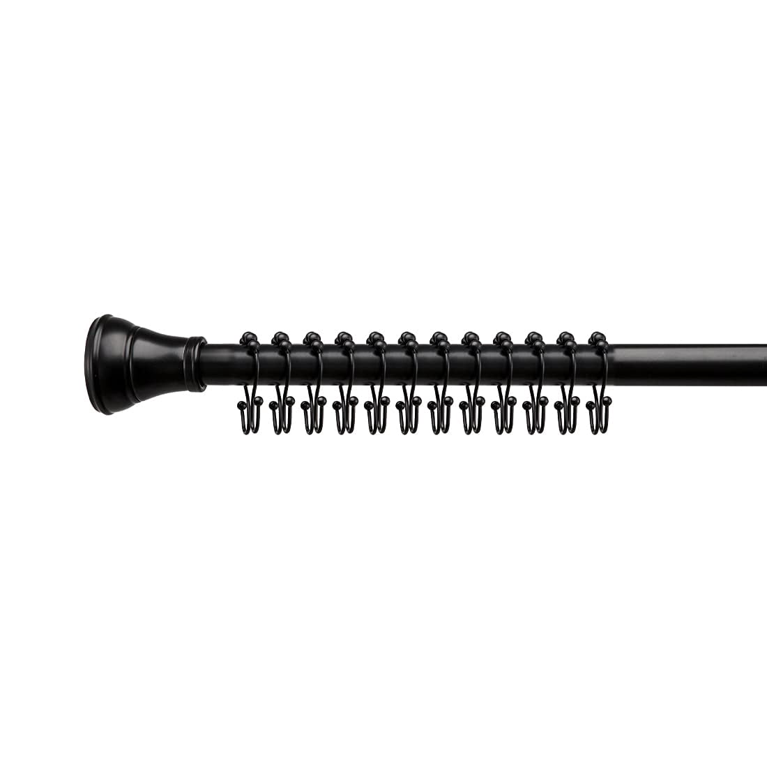 Utopia Alley  Double Roller Ball Stainless Steel Shower Curtain Hooks Rings, Set of 12 Black